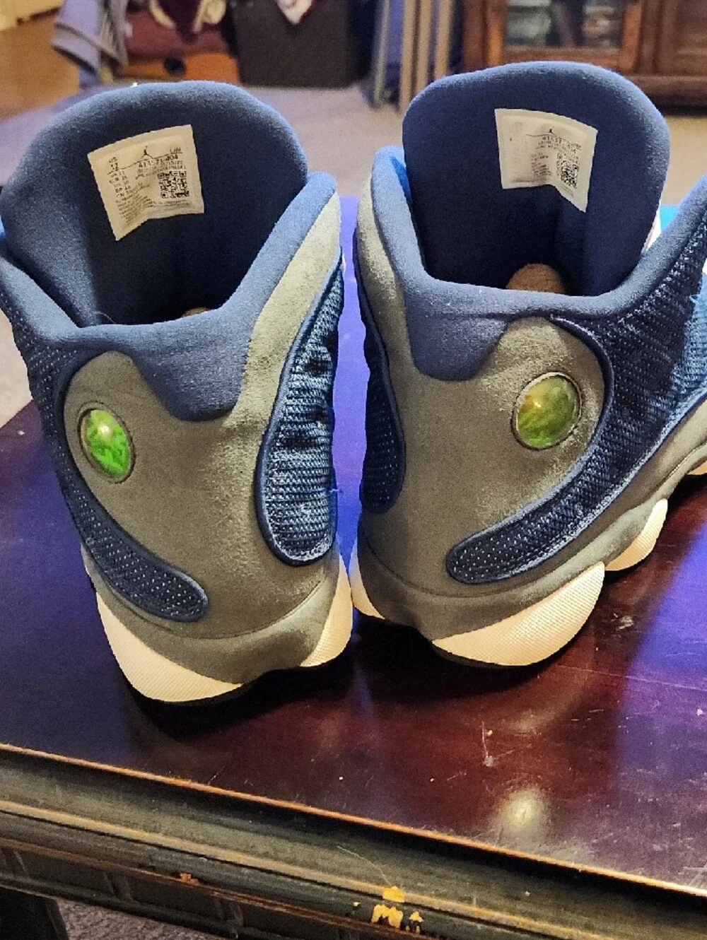 Jordan 13 "Flint" 2020 Blue and White Retro Basketball Sneakers - Picture 8 of 9